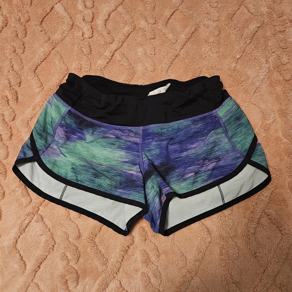 Lululemon Athletica Purple and Green Athletic Shorts